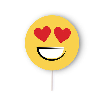 Abanico Selfie Emoji Papel Mango Madera