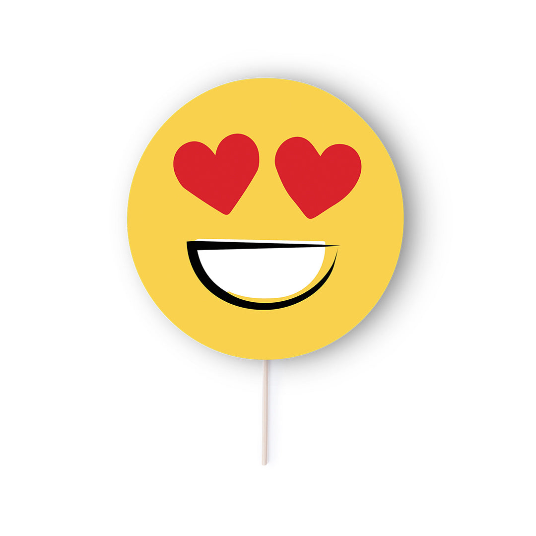 Abanico Selfie Emoji Papel Mango Madera