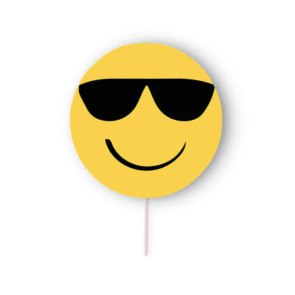 Abanico Selfie Emoji Papel Mango Madera