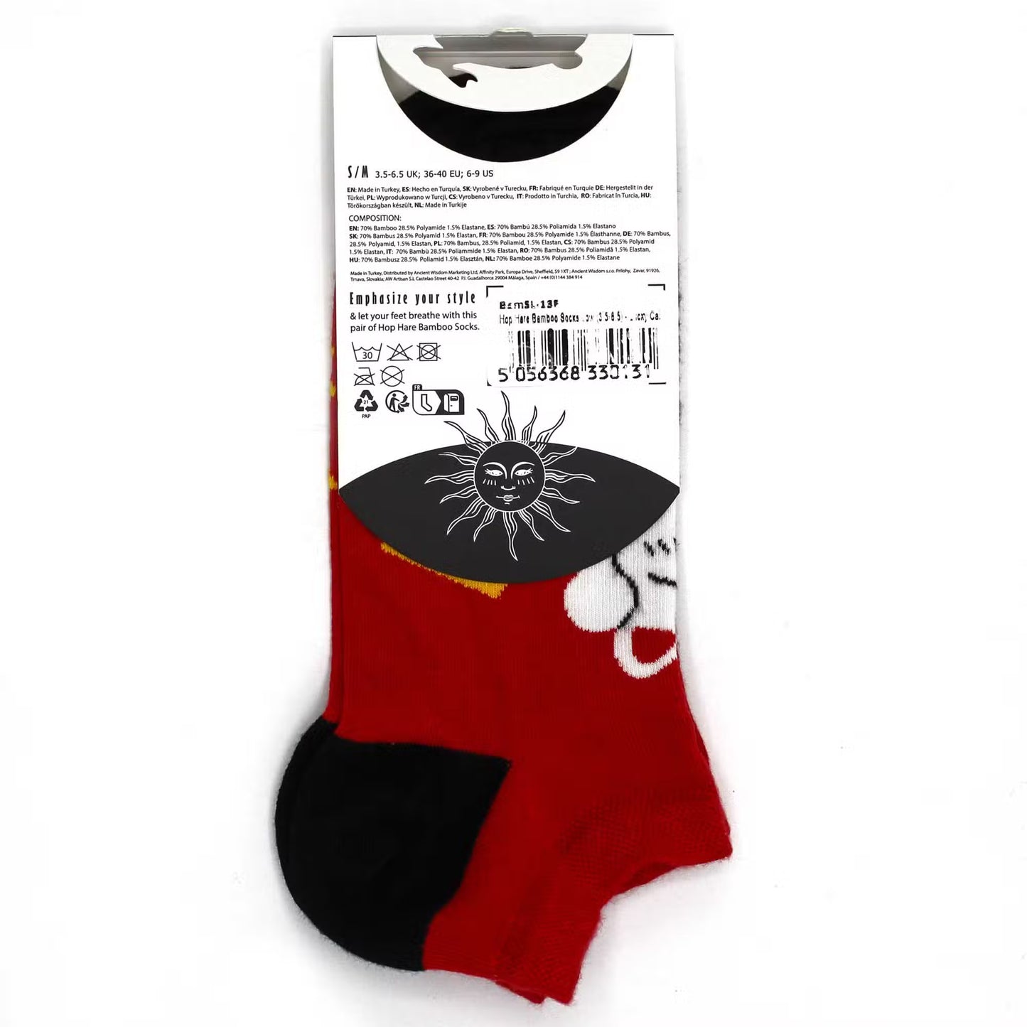 Hop Hare Bambus-Socken, niedrig, Größe M/L (41-46) - Lucky Cat -