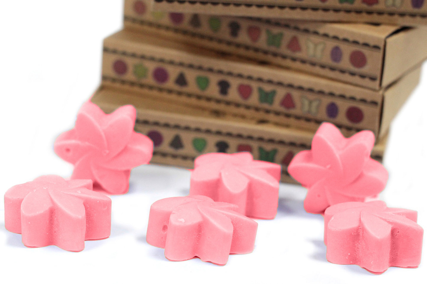 Coffret de 6 fondants à la cire de soja - Rose classique