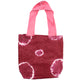 Bolsa de Algodon Natural con Diseño "Tie Dye" (220g)- 38x42x12cm - Anillos Granate - Asa Rosa