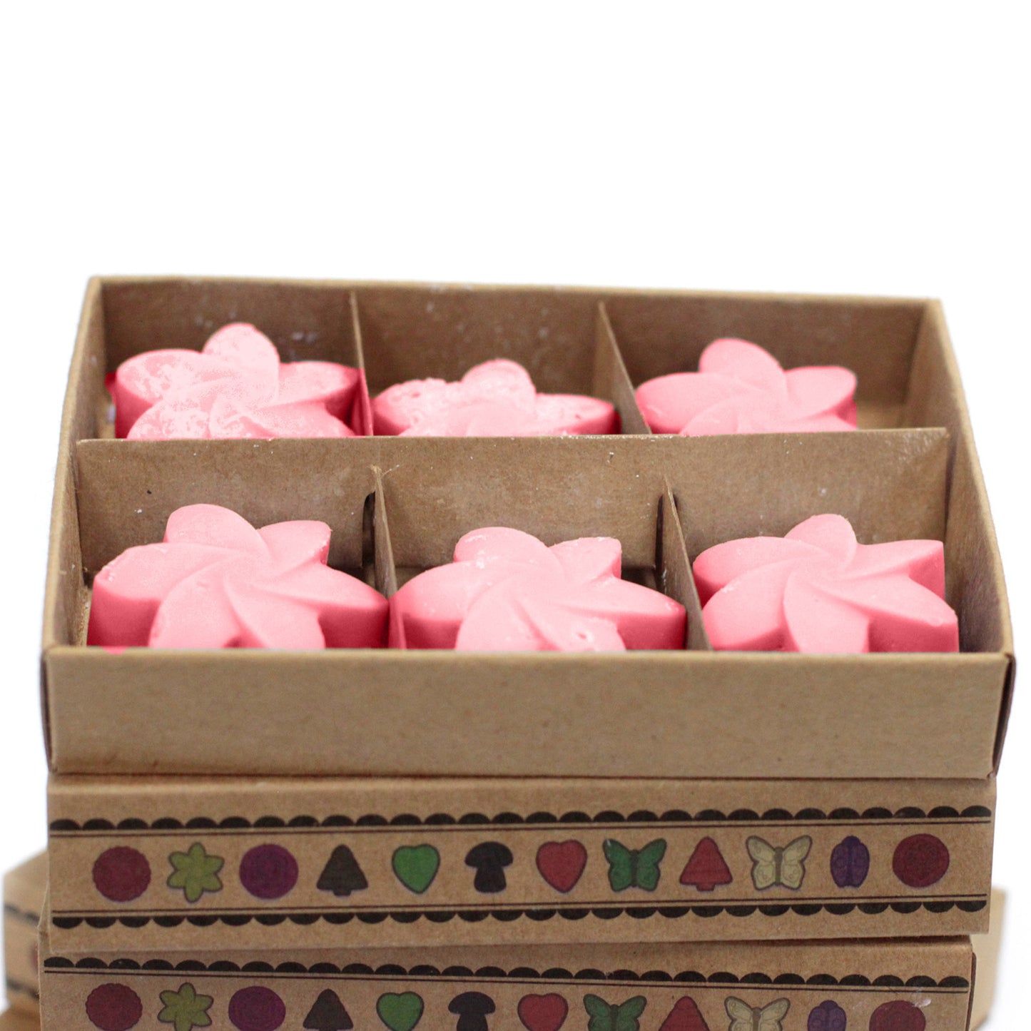 Coffret de 6 fondants à la cire de soja - Rose classique