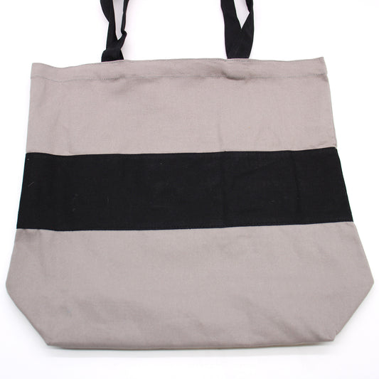 Zweifarbige Baumwolltaschen - 38x42x12cm - Grau und Schwarz - 280g