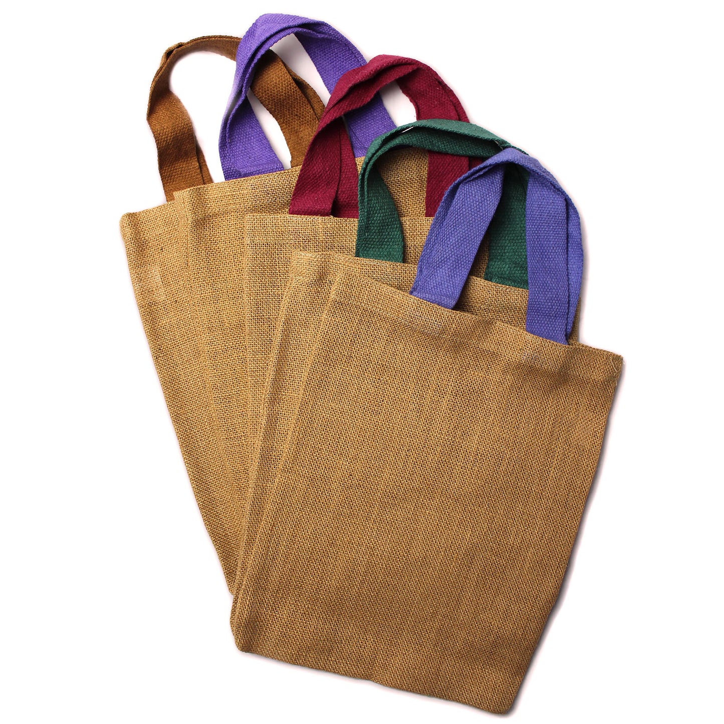 Jutetasche - 5 farbige Griffe