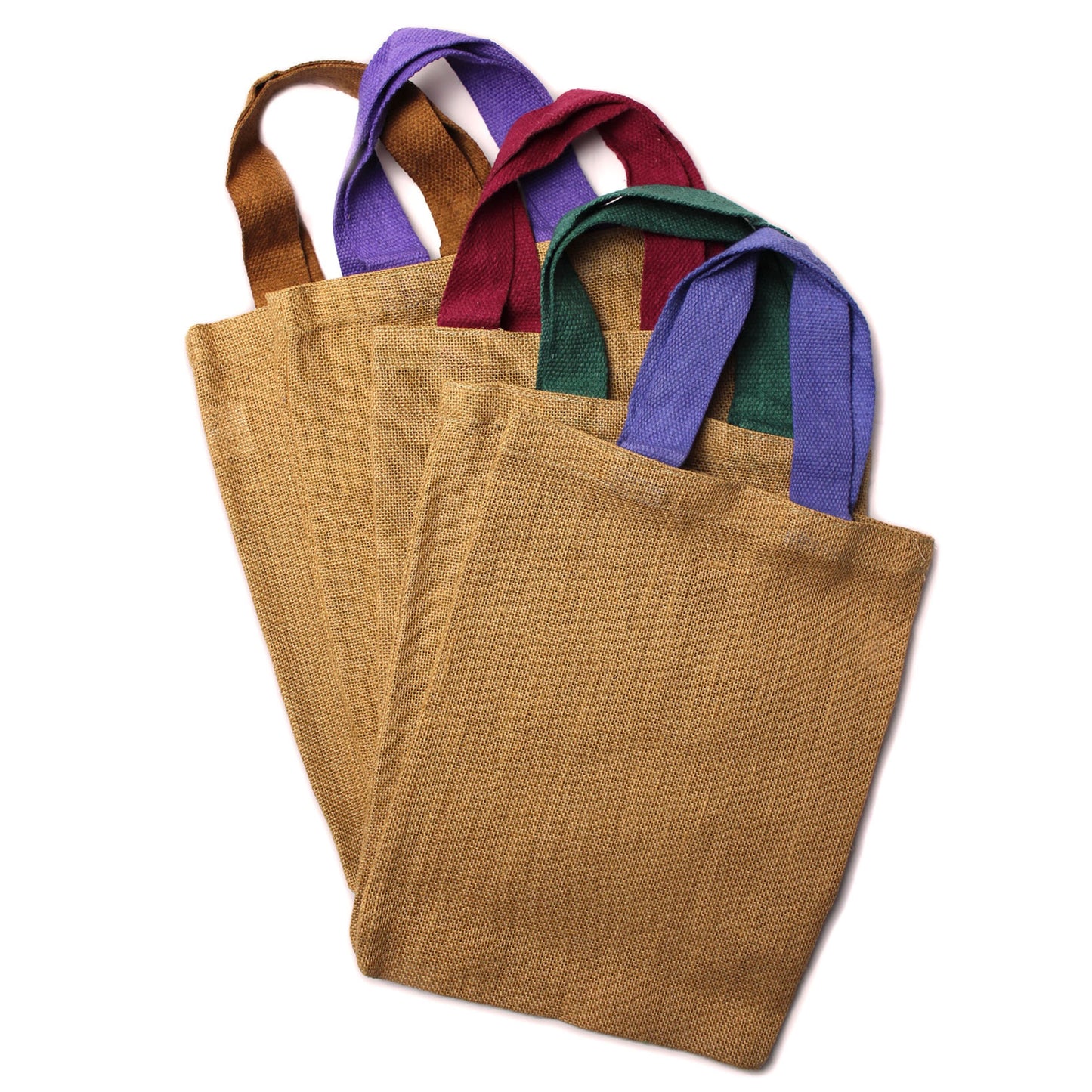 Jutetasche - 5 farbige Griffe