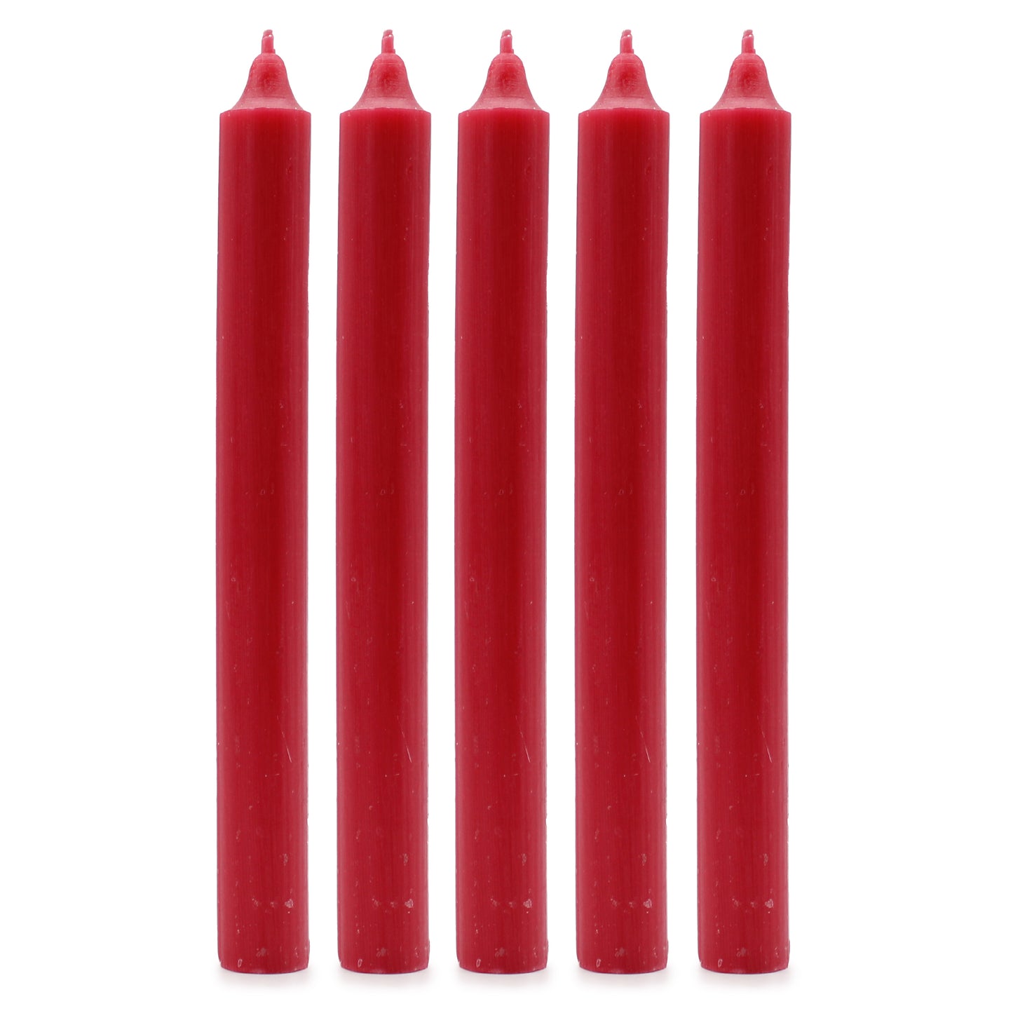Lot de 10 bougies de table unies en vrac - Rouge rustique