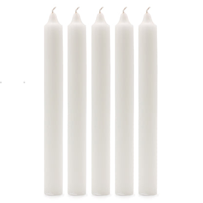 10 x Velas a Granel de Color Sólido - Blanco Rústico - Paquete de 10
