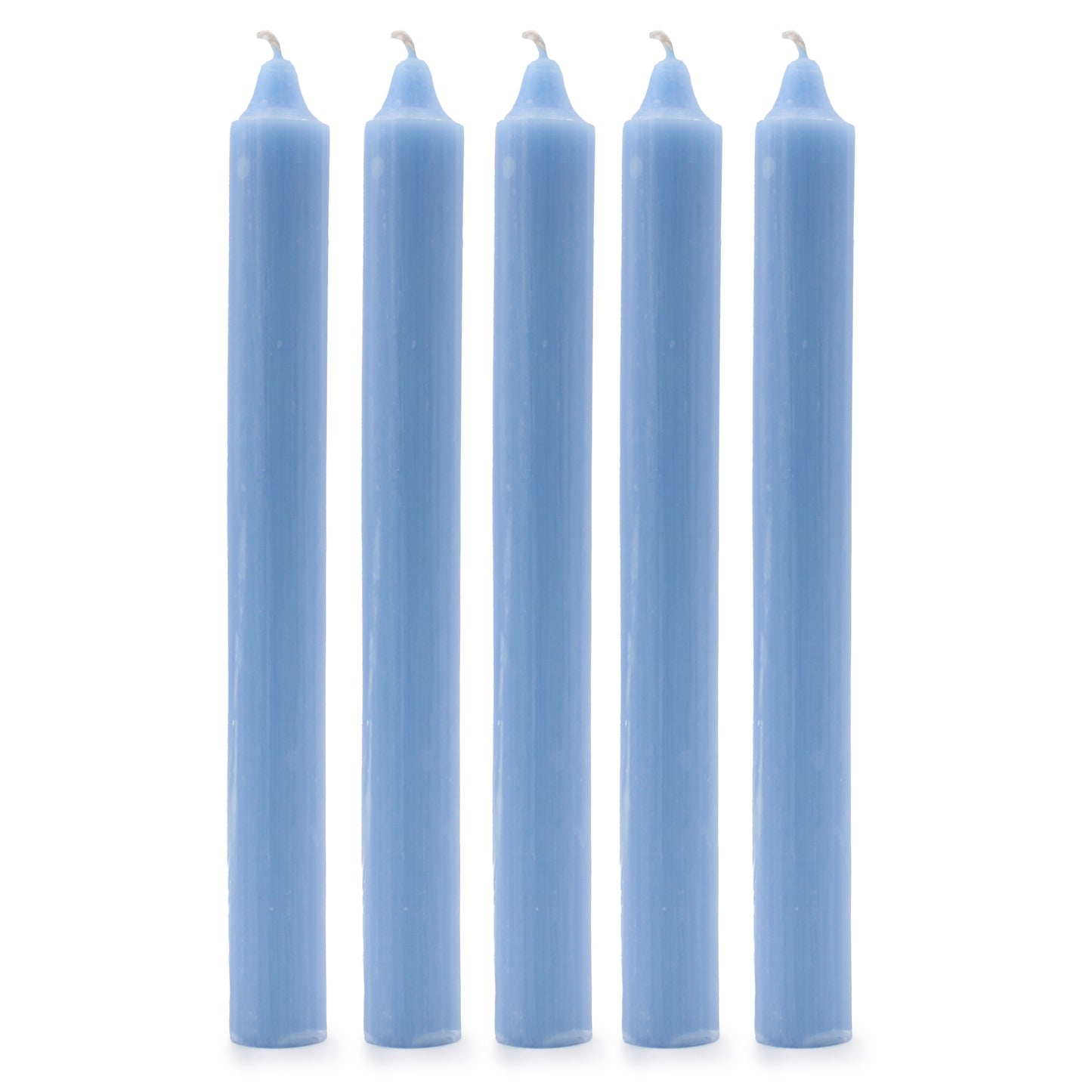 10 x einfarbige Großkerzen – Rustikales Marineblau – 10er-Pack