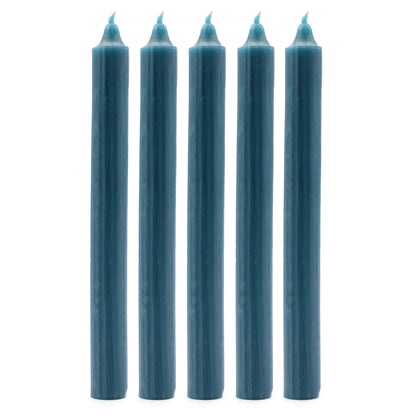 10 x Velas a granel de color sólido - verde azulado rústico - Paquete de 10