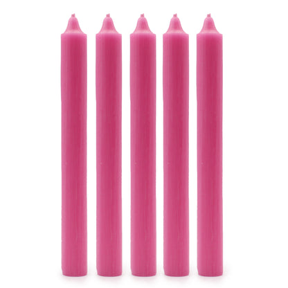 10 x Velas a Granel de Color Sólido - Rosa Profundo Rústico - Paquete de 10