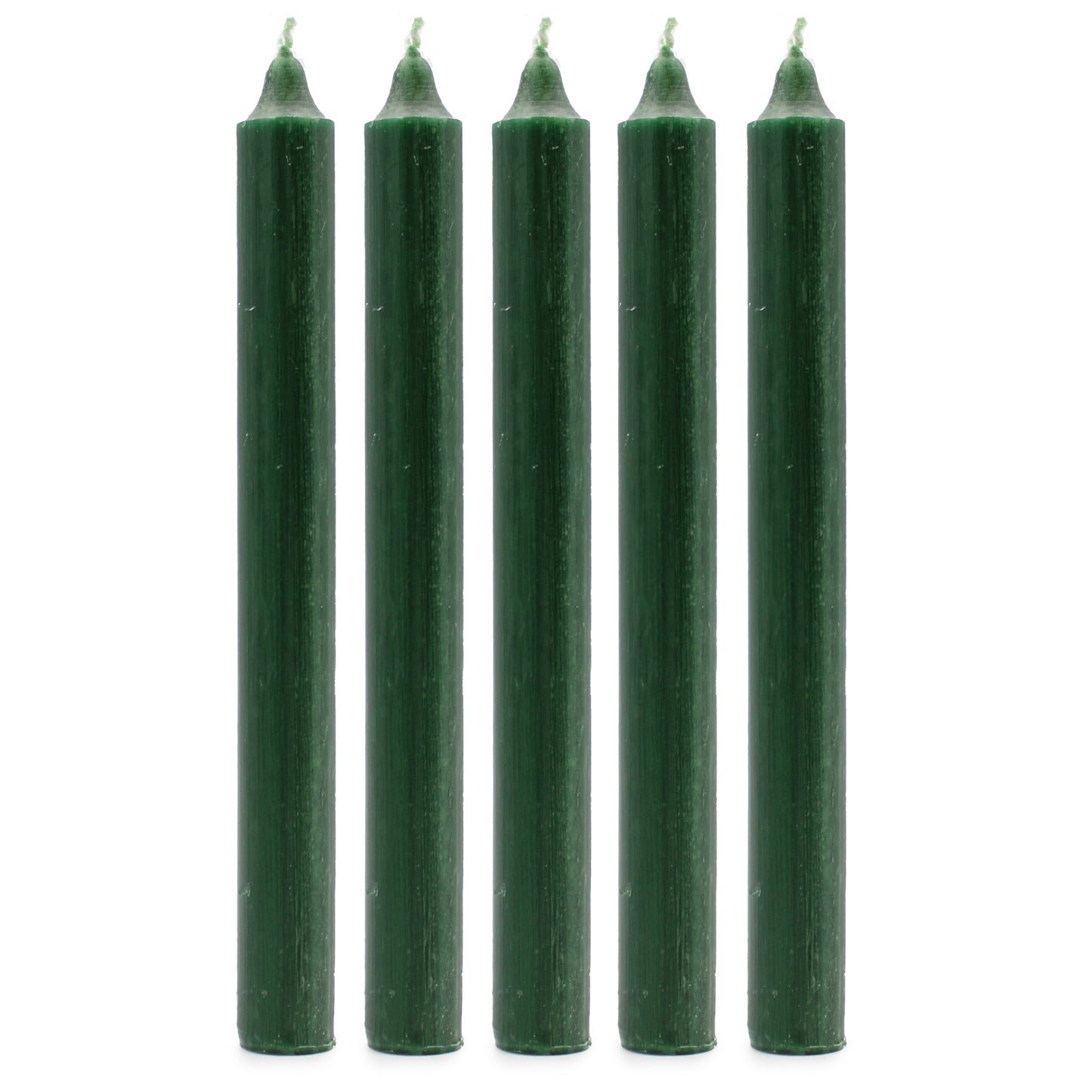 Lot de 10 bougies en vrac de couleur unie – Vert houx rustique – Lot de 10