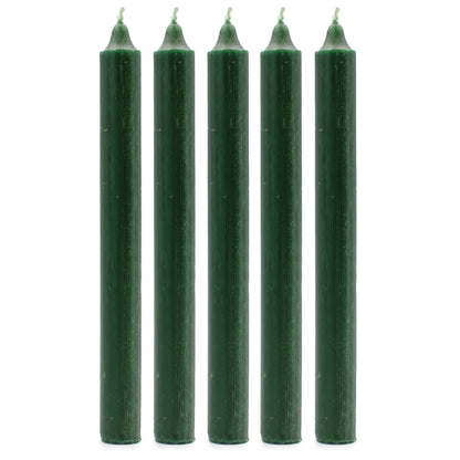 10 x Velas a Granel de Color Sólido - Verde Acebo Rústico - Paquete de 10