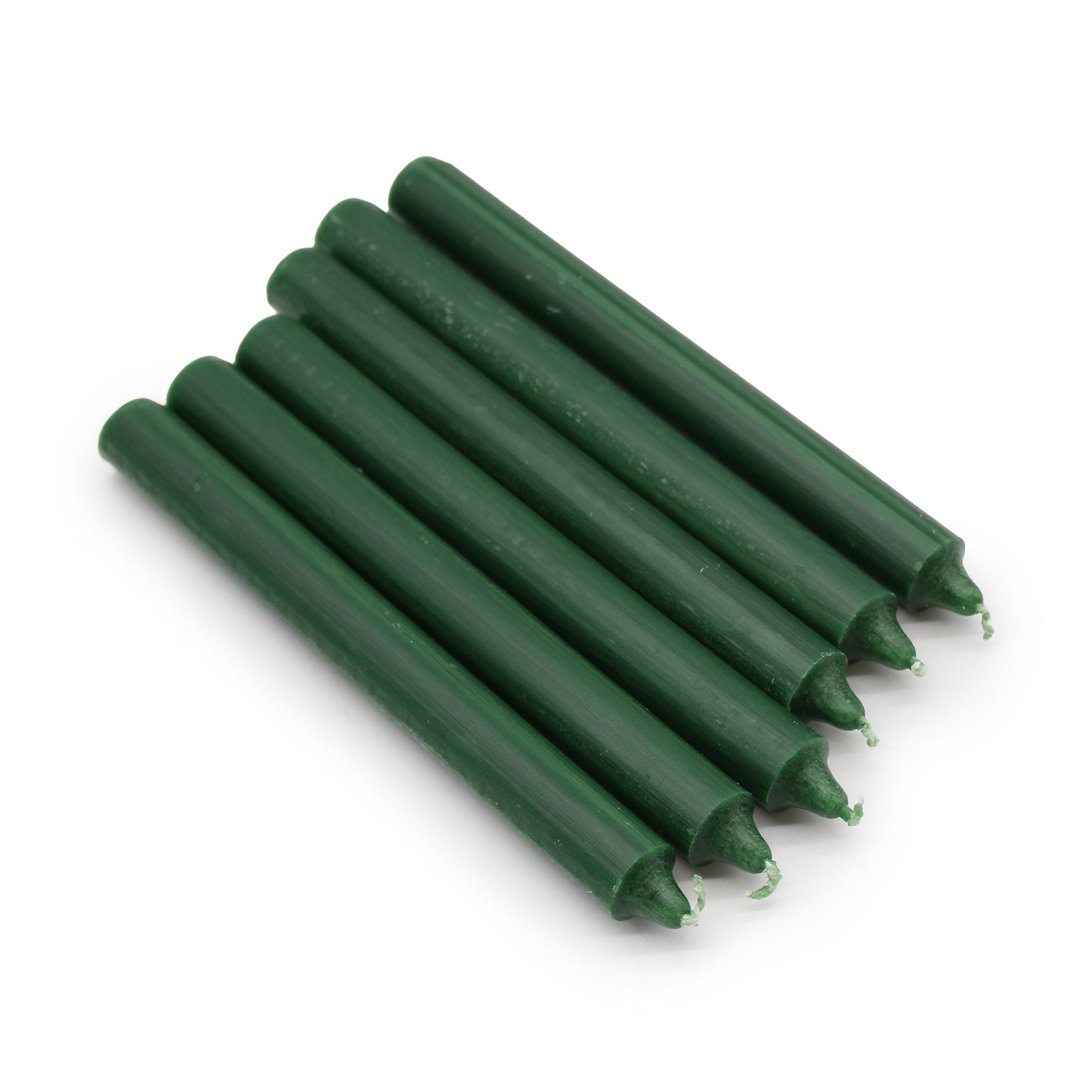 Lot de 10 bougies en vrac de couleur unie – Vert houx rustique – Lot de 10