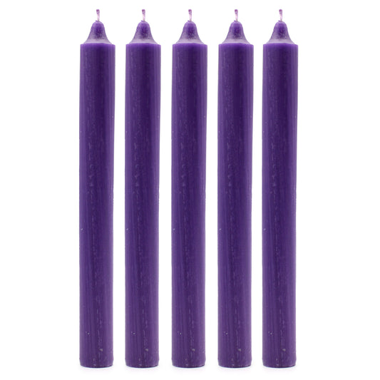 Einfarbiges Tischkerzenset - 21er-Pack - Rustikales Violett