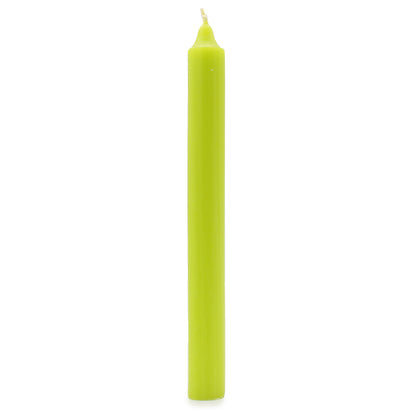 10 x Velas a granel de color sólido - Verde lima rústico - Paquete de 10
