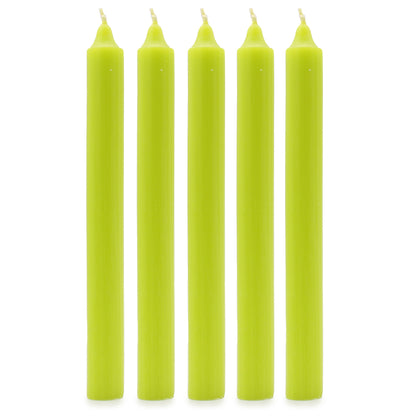 10 x Velas a granel de color sólido - Verde lima rústico - Paquete de 10