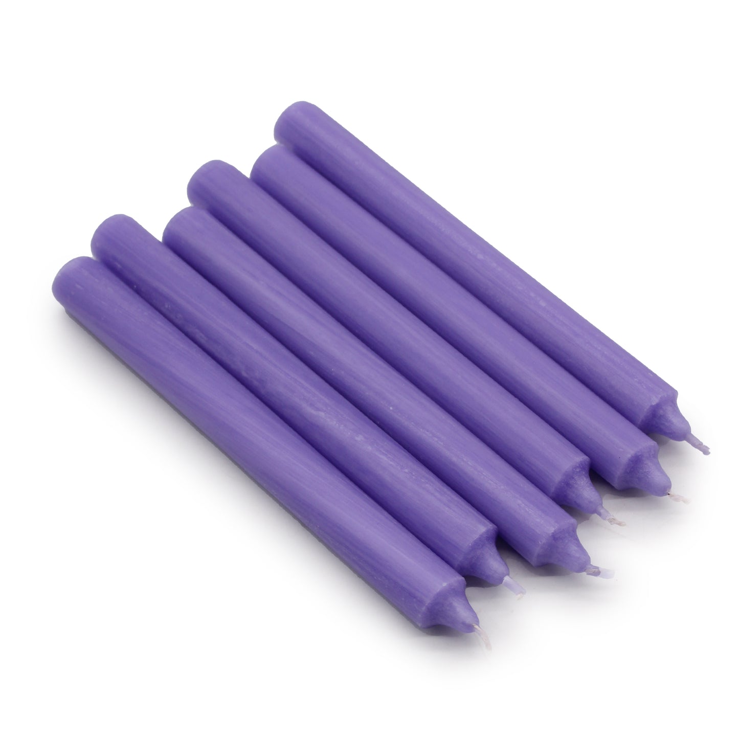 10 x einfarbige Großkerzen – Rustikales Flieder – 10er-Pack