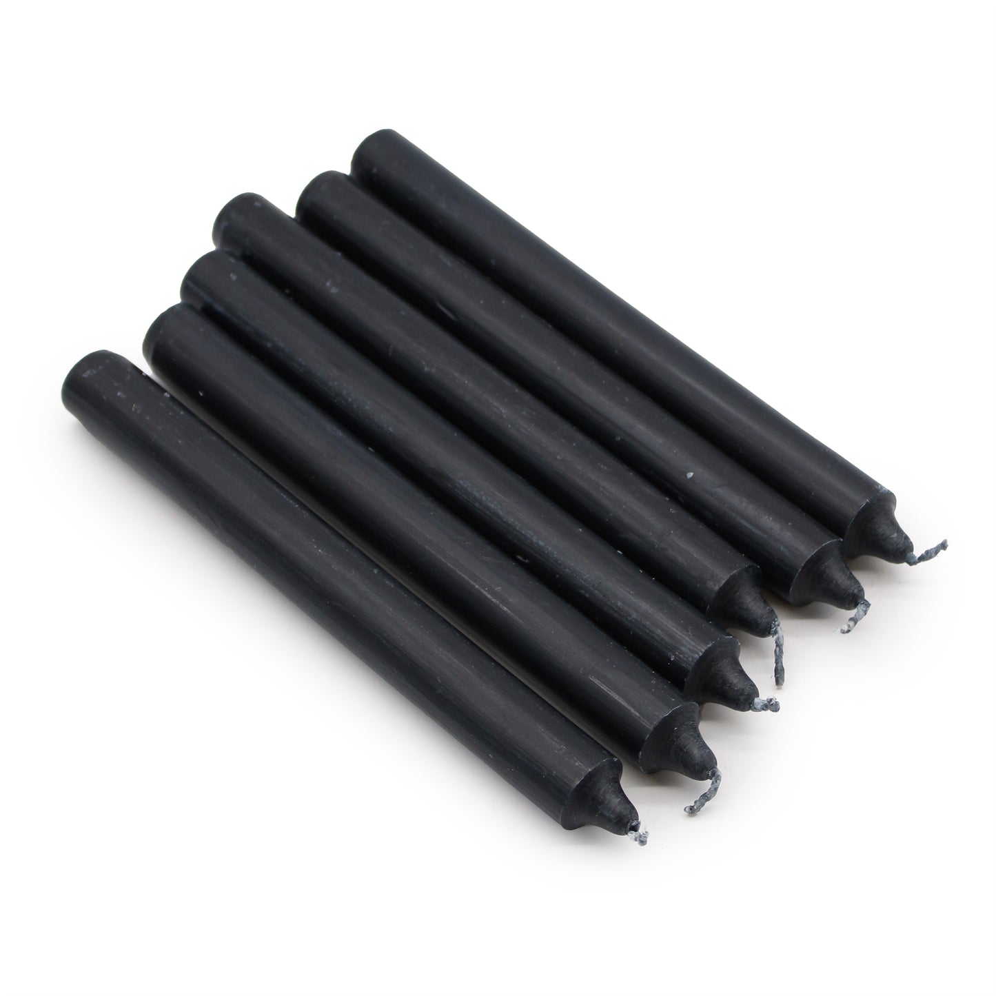 10 x einfarbige Großkerzen – Rustikales Schwarz – 10er-Pack