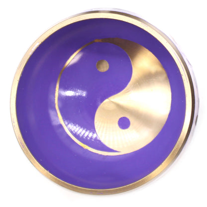 Ensemble de bols chantants tibétains - Yin &amp; Yang - Blanc/Violet 10,7 cm
