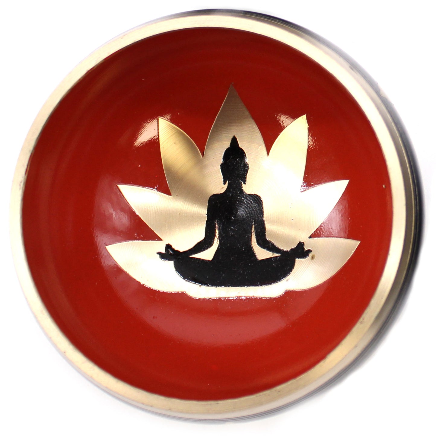 Tibetisches Klangschalen-Set - Buddha - Schwarz/Orange 10,7 cm