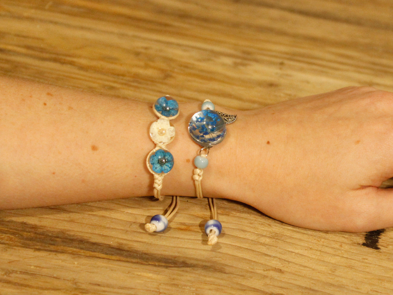 Gepresste Blumen - Wunderschönes Blumen- und Blätterarmband