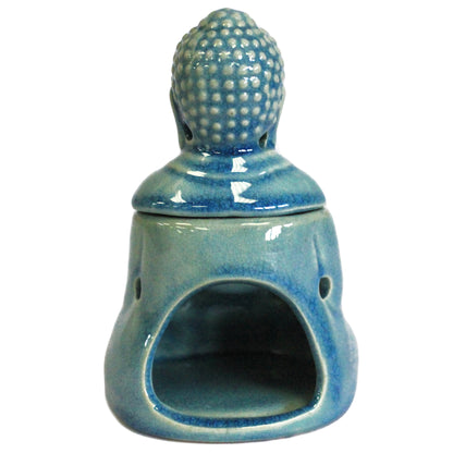 Quemador de Aceite Buda Sentado Azul