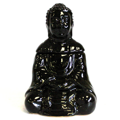 Quemador de Aceite Buda Sentado Negro