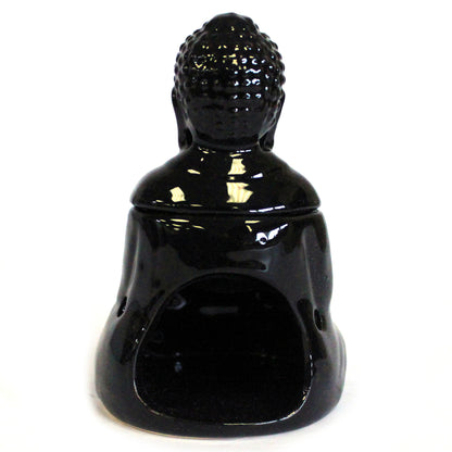 Quemador de Aceite Buda Sentado Negro