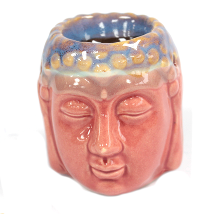 Quemador de Aceite Buda Cara Rosa y Azul