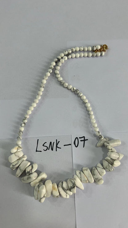 Collar de gemas Longstone - Jaspe blanco