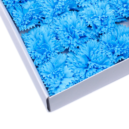 Seifenblumen-Bastelarbeiten - Nelken - Blau
