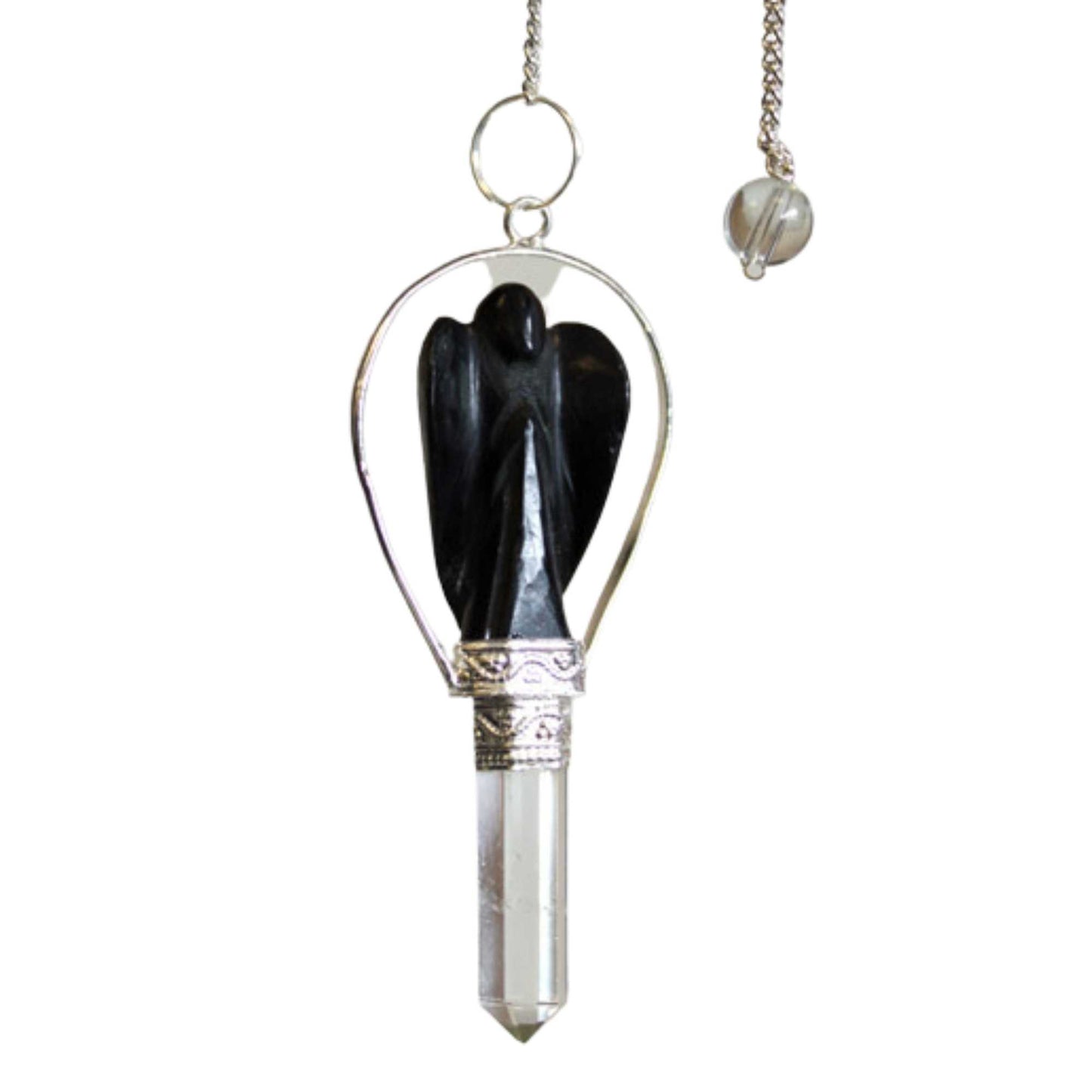 Engelpendel mit schwarzem Achatring