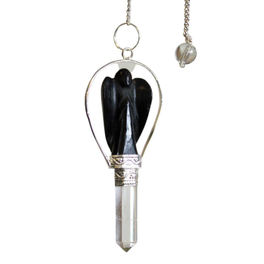 Engelpendel mit schwarzem Achatring