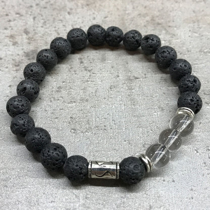 Pulsera Piedra Lava Tribal Cuarzo Roca