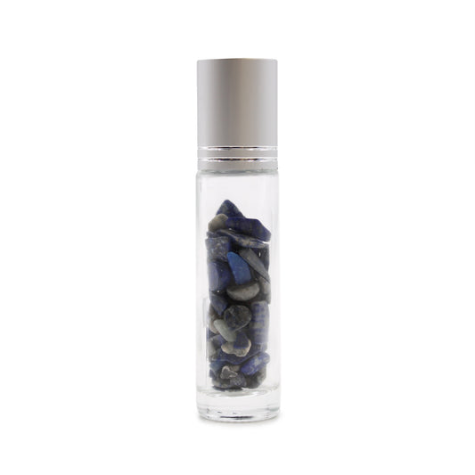 Edelstein-Rollerflasche für ätherische Öle – Sodalith – Silberkappe