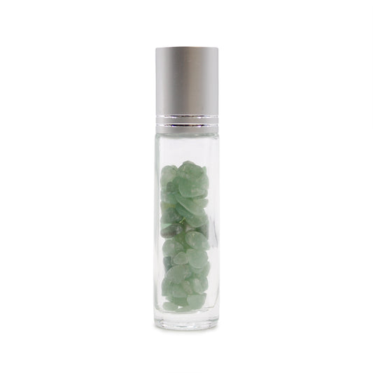 Edelstein-Rollerflasche für ätherische Öle – Aventurin – Silberkappe