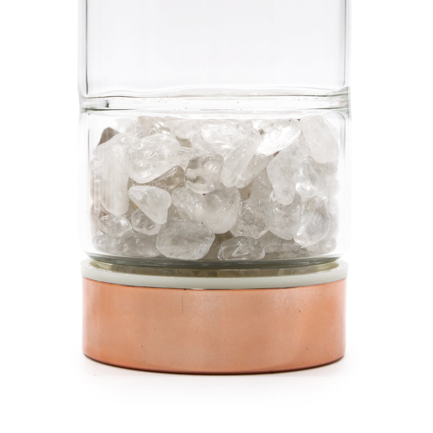 Teeflasche aus Glas - Roségold - Bergquarz