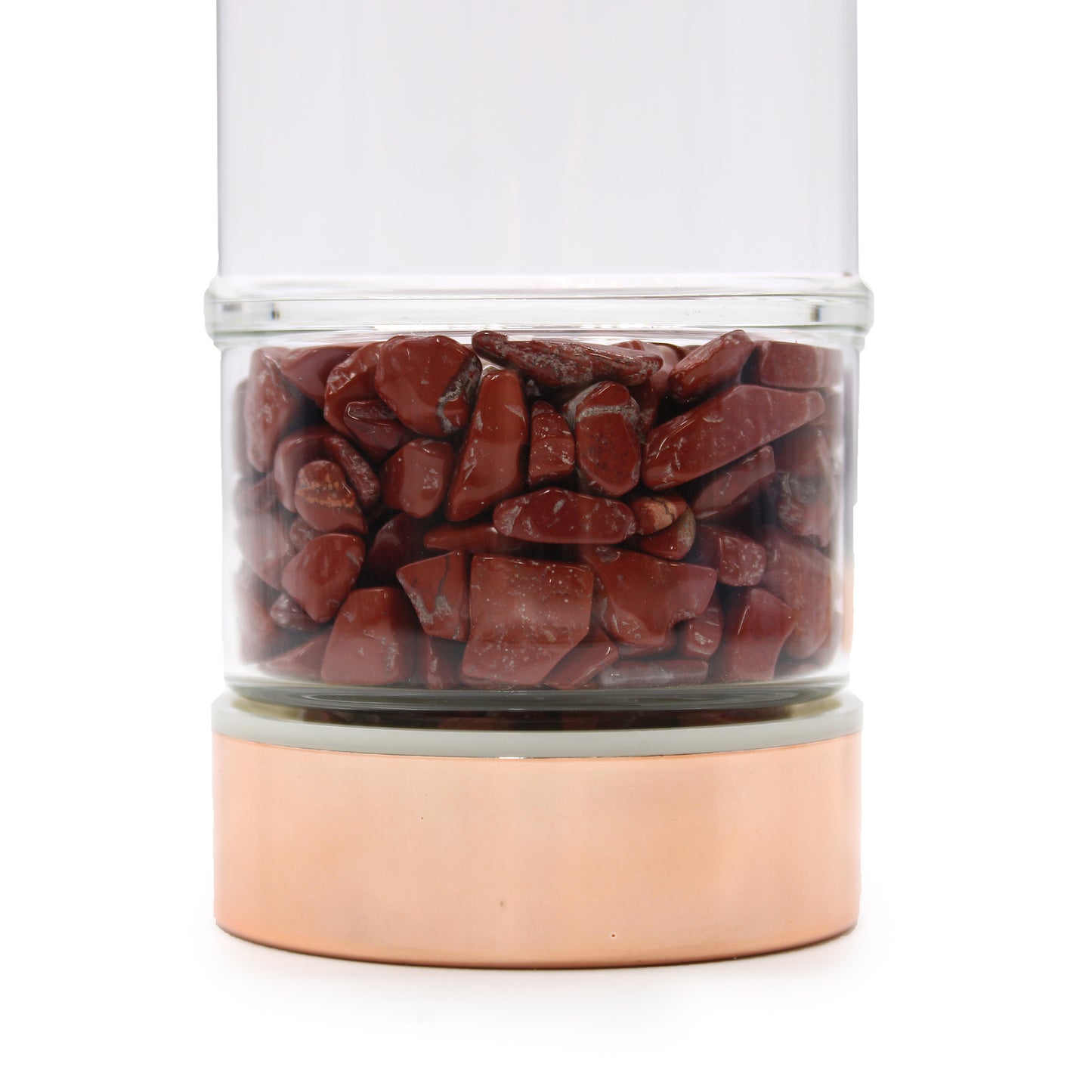 Teeflasche aus Glas - Roségold - Roter Jaspis