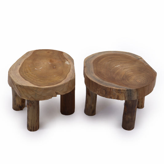 2 x Teak-Pad-Bildschirm, mittelgroß, 27 x 15 cm