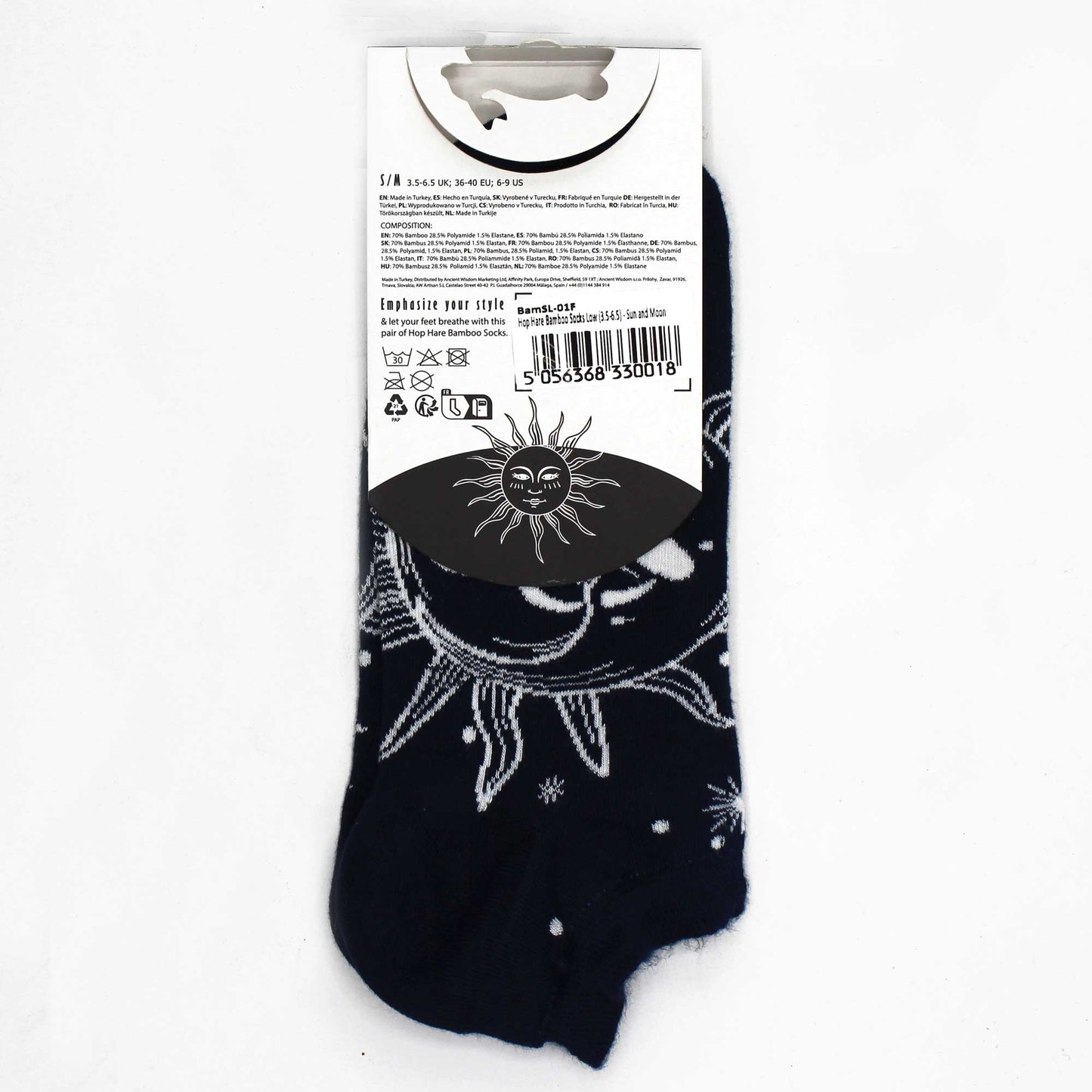 Hop Hare Bambus Niedrige Socken S/M (36-40) - Sonne &amp; Mond