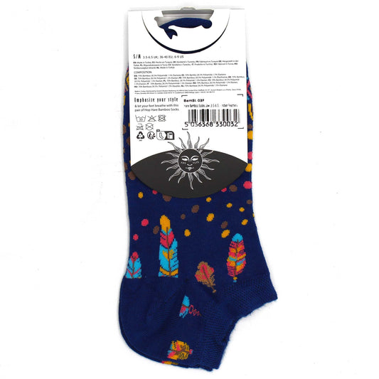Hop Hare Bambus Niedrige Socken S/M (36-40) - Indische Federn