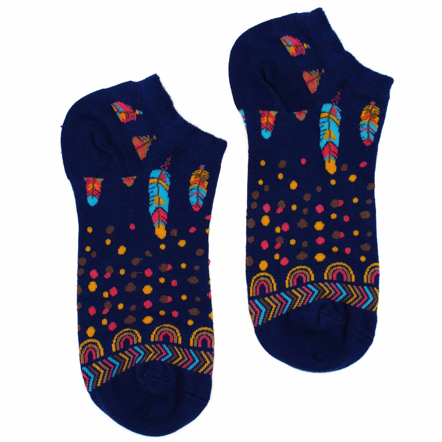 Hop Hare Bambus Niedrige Socken S/M (36-40) - Indische Federn