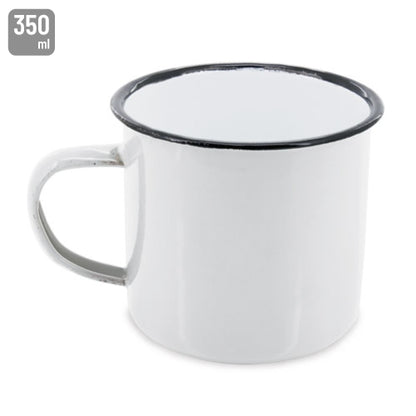 Weiß emaillierte Tasse