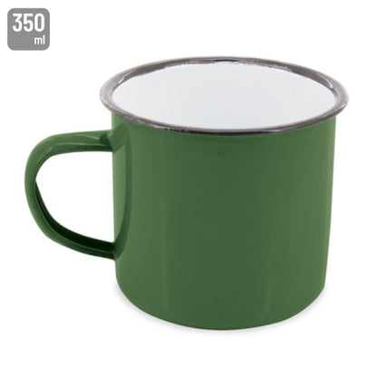 Grüner Emaillebecher