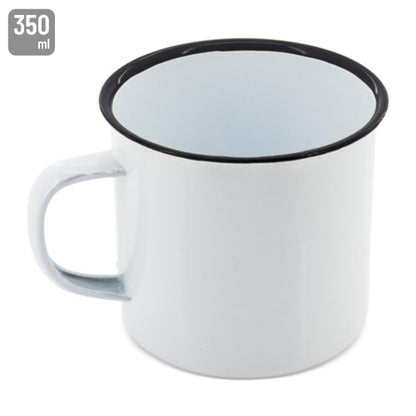 Taza Esmaltada Retro 350 ml Reborde Negro