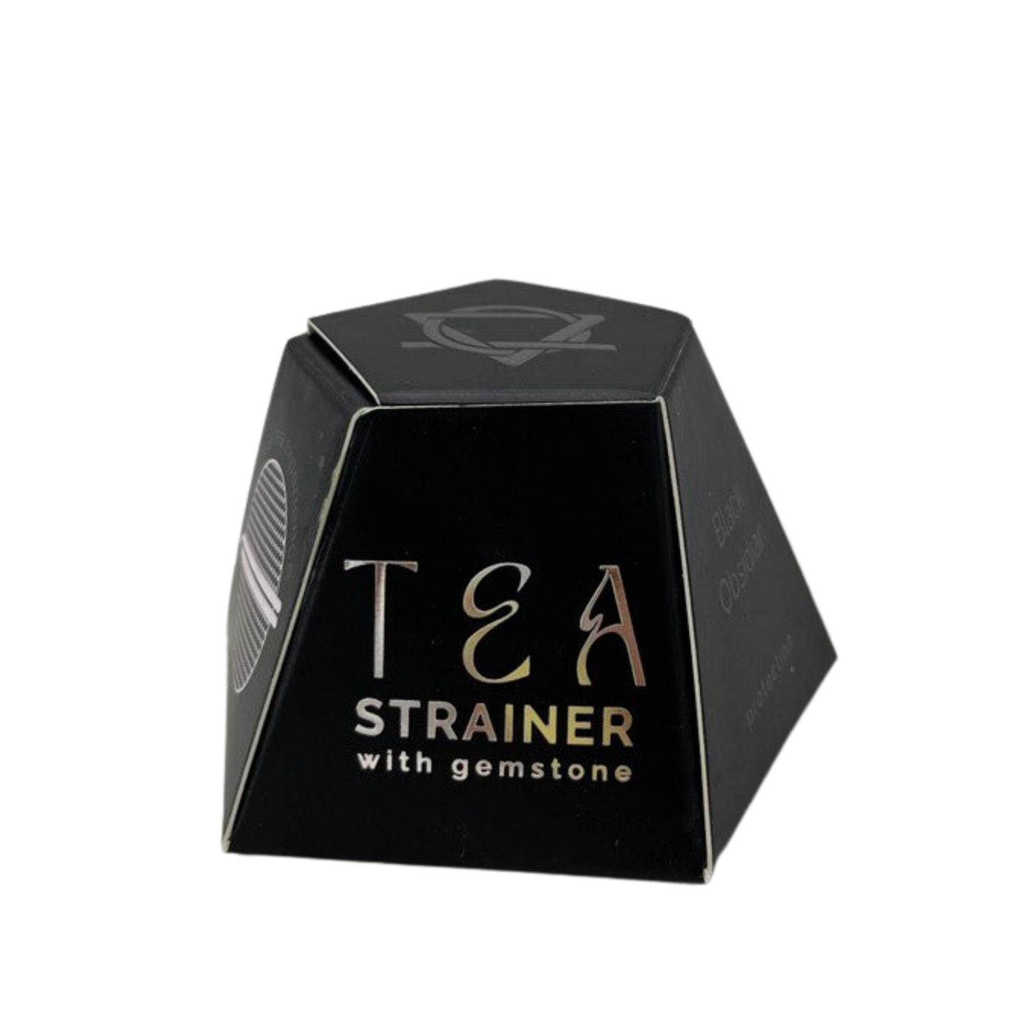 Teesieb aus Rohkristall-Edelsteinen – Schwarzer Obsidian