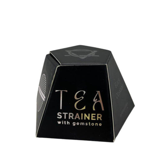 Teesieb aus Rohkristall-Edelsteinen – Schwarzer Obsidian