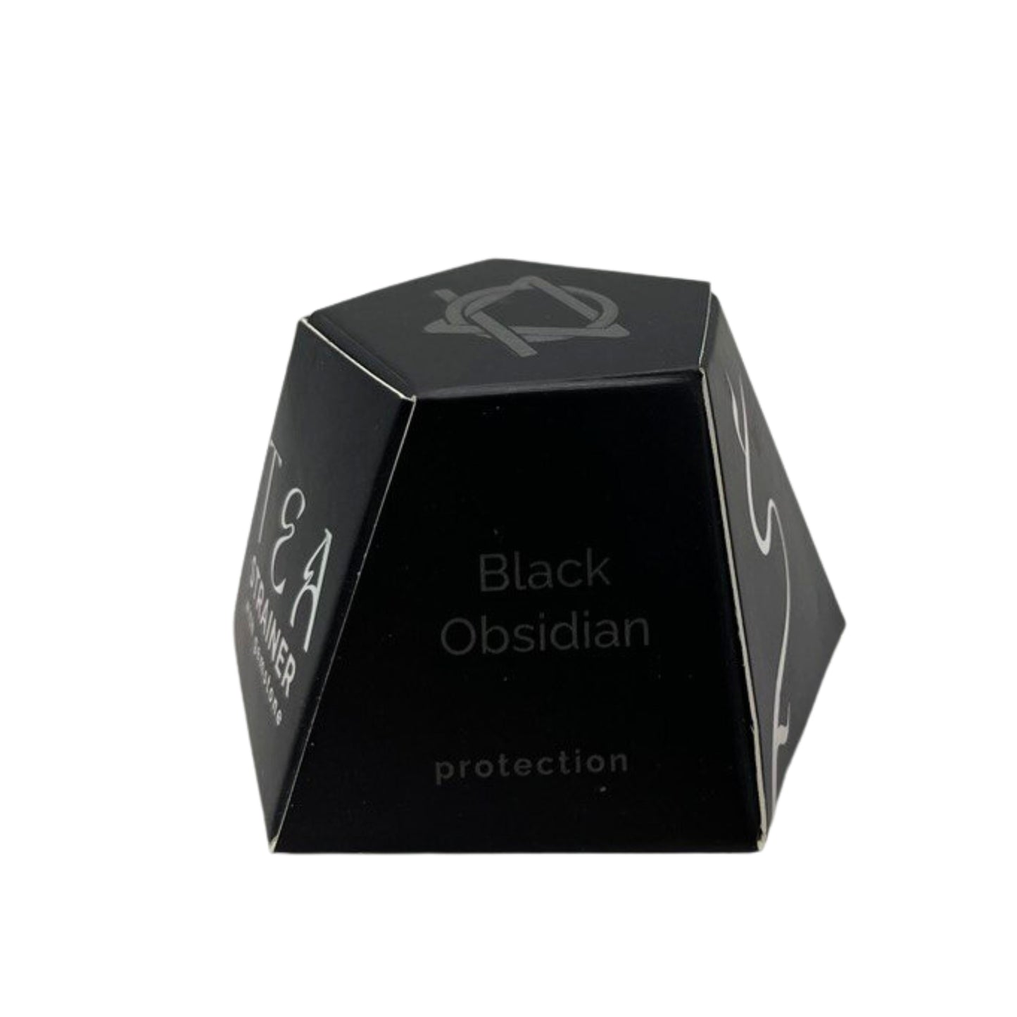 Teesieb aus Rohkristall-Edelsteinen – Schwarzer Obsidian