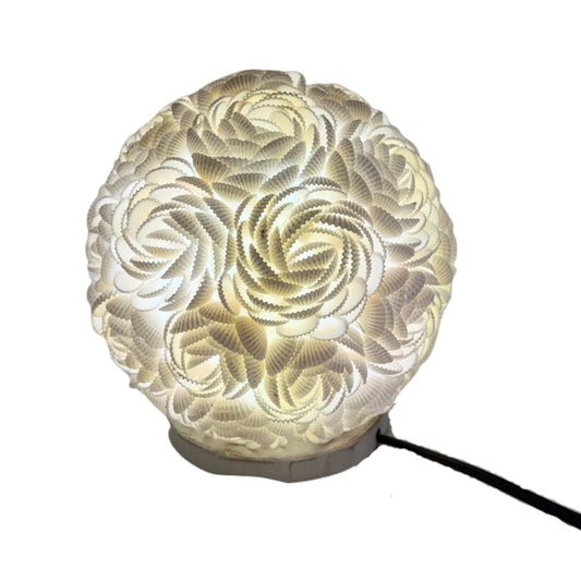 Boho Muschellampe - Rosa Kugel - 20cm